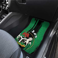 Nigeria Independence Day Car Mats National Seal with Peace Dove African Pattern - Wonder Print Shop