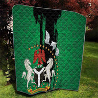 Nigeria Independence Day Quilt National Seal with Peace Dove African Pattern - Wonder Print Shop