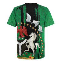 Nigeria Independence Day Rugby Jersey National Seal with Peace Dove African Pattern - Wonder Print Shop