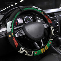 Nigeria Independence Day Steering Wheel Cover National Seal with Peace Dove African Pattern - Wonder Print Shop