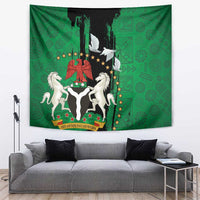 Nigeria Independence Day Tapestry National Seal with Peace Dove African Pattern - Wonder Print Shop