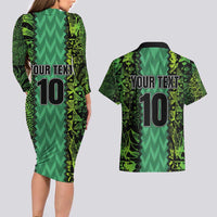 Custom Nigeria Football Champion 2024 Couples Matching Long Sleeve Bodycon Dress and Hawaiian Shirt - Wonder Print Shop