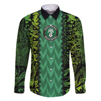 Custom Nigeria Football Champion 2024 Family Matching Off The Shoulder Long Sleeve Dress and Hawaiian Shirt - Wonder Print Shop