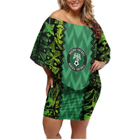 Custom Nigeria Football Champion 2024 Family Matching Off Shoulder Short Dress and Hawaiian Shirt - Wonder Print Shop