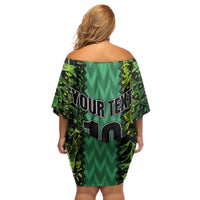 Custom Nigeria Football Champion 2024 Family Matching Off Shoulder Short Dress and Hawaiian Shirt - Wonder Print Shop