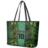 Custom Nigeria Football Champion 2024 Leather Tote Bag - Wonder Print Shop