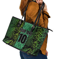 Custom Nigeria Football Champion 2024 Leather Tote Bag - Wonder Print Shop