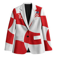 Custom Croatia National Football Blazer Reds and Whites Checkered - Wonder Print Shop