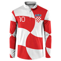 Custom Croatia National Football Button Sweatshirt Reds and Whites Checkered - Wonder Print Shop