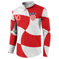 Custom Croatia National Football Button Sweatshirt Reds and Whites Checkered - Wonder Print Shop