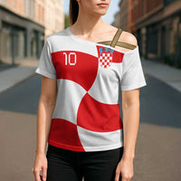 Custom Croatia National Football Cross Shoulder Shirt Reds and Whites Checkered - Wonder Print Shop