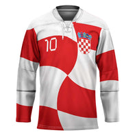 Custom Croatia National Football Hockey Jersey Reds and Whites Checkered - Wonder Print Shop