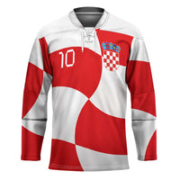 Custom Croatia National Football Hockey Jersey Reds and Whites Checkered - Wonder Print Shop