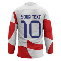 Custom Croatia National Football Hockey Jersey Reds and Whites Checkered - Wonder Print Shop