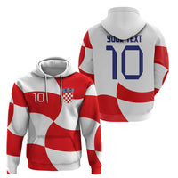Custom Croatia National Football Hoodie Reds and Whites Checkered - Wonder Print Shop
