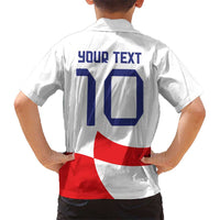 Custom Croatia National Football Kid Hawaiian Shirt Reds and Whites Checkered - Wonder Print Shop