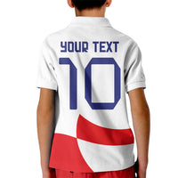 Custom Croatia National Football Kid Polo Shirt Reds and Whites Checkered - Wonder Print Shop