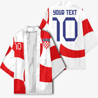 Custom Croatia National Football Kimono Reds and Whites Checkered - Wonder Print Shop