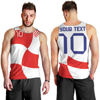Custom Croatia National Football Men Tank Top Reds and Whites Checkered - Wonder Print Shop