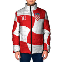 Custom Croatia National Football Padded Jacket Reds and Whites Checkered - Wonder Print Shop