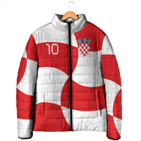 Custom Croatia National Football Padded Jacket Reds and Whites Checkered - Wonder Print Shop