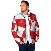 Custom Croatia National Football Padded Jacket Reds and Whites Checkered - Wonder Print Shop