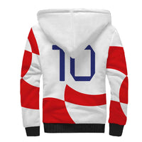 Custom Croatia National Football Sherpa Hoodie Reds and Whites Checkered - Wonder Print Shop