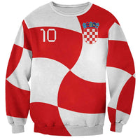 Custom Croatia National Football Sweatshirt Reds and Whites Checkered - Wonder Print Shop