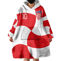 Custom Croatia National Football Wearable Blanket Hoodie Reds and Whites Checkered - Wonder Print Shop
