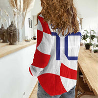 Custom Croatia National Football Women Casual Shirt Reds and Whites Checkered - Wonder Print Shop