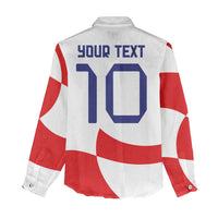 Custom Croatia National Football Women Casual Shirt Reds and Whites Checkered - Wonder Print Shop