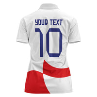 Custom Croatia National Football Women Polo Shirt Reds and Whites Checkered - Wonder Print Shop