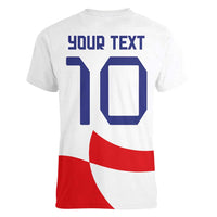 Custom Croatia National Football Women V-Neck T-Shirt Reds and Whites Checkered - Wonder Print Shop