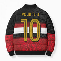 Custom Egypt National Football Bomber Puffer Jacket Egyptian Geometric and Flag - Wonder Print Shop