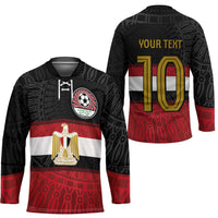 Custom Egypt National Football Hockey Jersey Egyptian Geometric and Flag - Wonder Print Shop