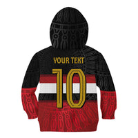 Custom Egypt National Football Kid Hoodie Egyptian Geometric and Flag - Wonder Print Shop