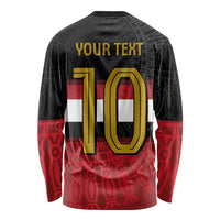 Custom Egypt National Football Long Sleeve Shirt Egyptian Geometric and Flag - Wonder Print Shop