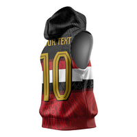 Custom Egypt National Football Sleeveless Hoodie Egyptian Geometric and Flag - Wonder Print Shop