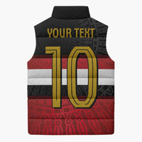 Custom Egypt National Football Sleeveless Puffer Jacket Egyptian Geometric and Flag - Wonder Print Shop