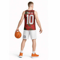 Custom Morocco National Football Basketball Jersey Atlas Lions Sporty Abstract Pattern - Wonder Print Shop