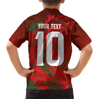Custom Morocco National Football Kid Hawaiian Shirt Atlas Lions Sporty Abstract Pattern - Wonder Print Shop