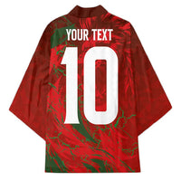 Custom Morocco National Football Kimono Atlas Lions Sporty Abstract Pattern - Wonder Print Shop