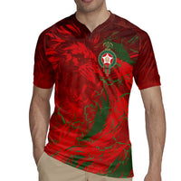 Custom Morocco National Football Rugby Jersey Atlas Lions Sporty Abstract Pattern - Wonder Print Shop