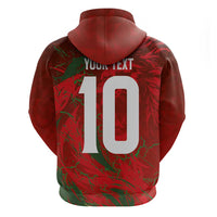Custom Morocco National Football Zip Hoodie Atlas Lions Sporty Abstract Pattern - Wonder Print Shop