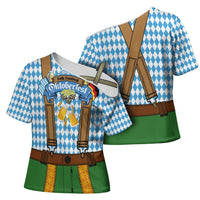 Oktoberfest Cross Shoulder Shirt Beer Festival Spirit Lederhosen Costume Style - Wonder Print Shop