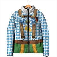 Oktoberfest Padded Jacket Beer Festival Spirit Lederhosen Costume Style - Wonder Print Shop