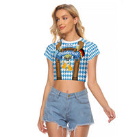 Oktoberfest Raglan Cropped T Shirt Beer Festival Spirit Lederhosen Costume Style - Wonder Print Shop