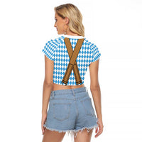 Oktoberfest Raglan Cropped T Shirt Beer Festival Spirit Lederhosen Costume Style - Wonder Print Shop