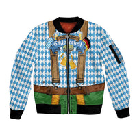 Oktoberfest Sleeve Zip Bomber Jacket Beer Festival Spirit Lederhosen Costume Style - Wonder Print Shop