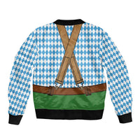 Oktoberfest Sleeve Zip Bomber Jacket Beer Festival Spirit Lederhosen Costume Style - Wonder Print Shop
